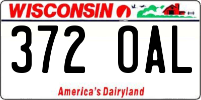 WI license plate 372OAL