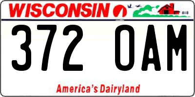 WI license plate 372OAM