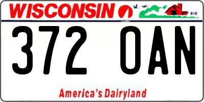 WI license plate 372OAN