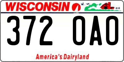 WI license plate 372OAO