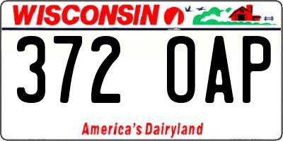 WI license plate 372OAP
