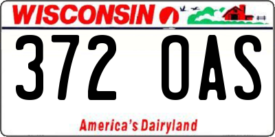WI license plate 372OAS