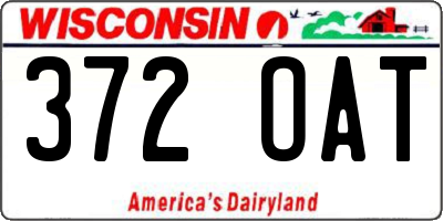 WI license plate 372OAT