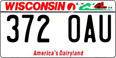 WI license plate 372OAU