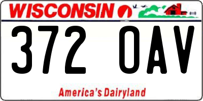 WI license plate 372OAV