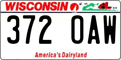 WI license plate 372OAW