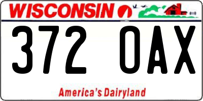 WI license plate 372OAX