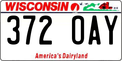 WI license plate 372OAY
