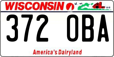 WI license plate 372OBA