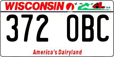 WI license plate 372OBC