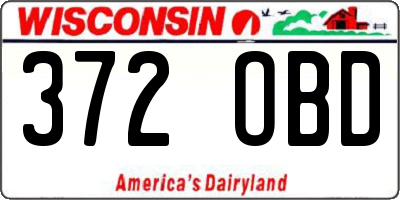 WI license plate 372OBD