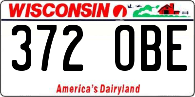 WI license plate 372OBE