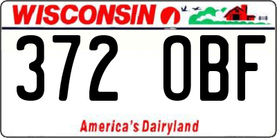WI license plate 372OBF