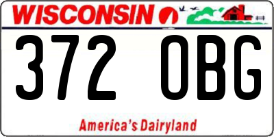 WI license plate 372OBG
