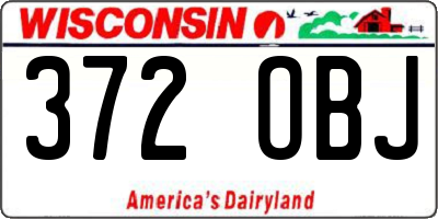 WI license plate 372OBJ