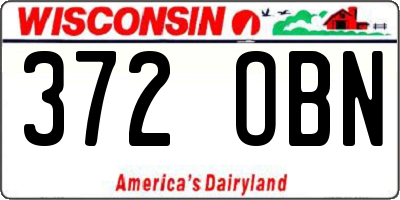 WI license plate 372OBN