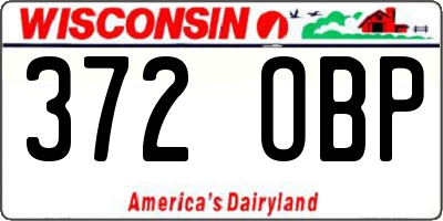 WI license plate 372OBP