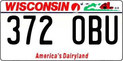 WI license plate 372OBU