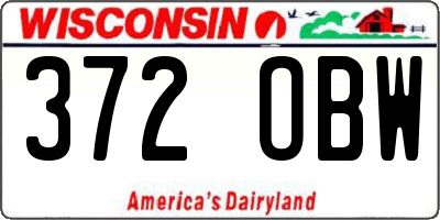 WI license plate 372OBW