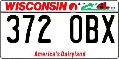 WI license plate 372OBX