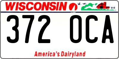 WI license plate 372OCA
