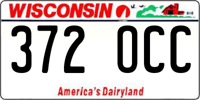 WI license plate 372OCC