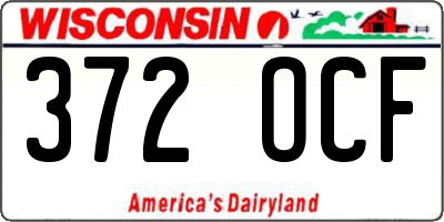 WI license plate 372OCF