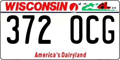 WI license plate 372OCG
