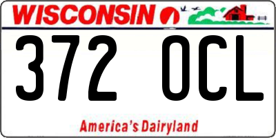 WI license plate 372OCL