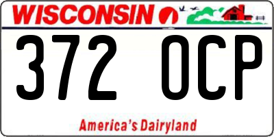 WI license plate 372OCP