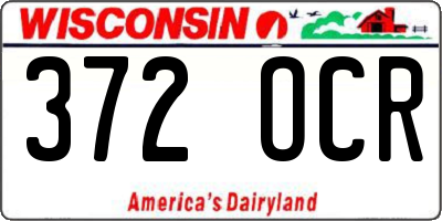 WI license plate 372OCR