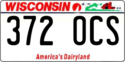WI license plate 372OCS