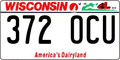 WI license plate 372OCU