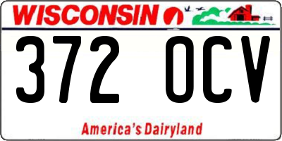 WI license plate 372OCV