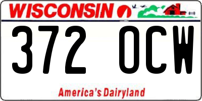 WI license plate 372OCW