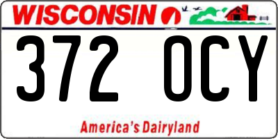 WI license plate 372OCY