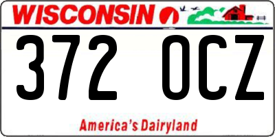 WI license plate 372OCZ