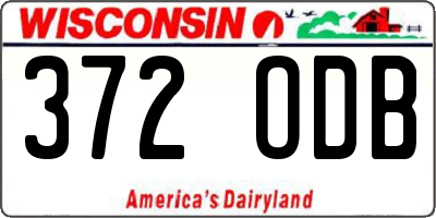 WI license plate 372ODB