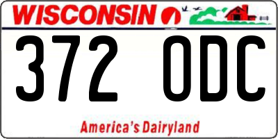 WI license plate 372ODC
