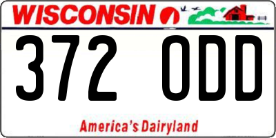 WI license plate 372ODD