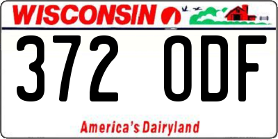 WI license plate 372ODF