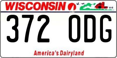 WI license plate 372ODG