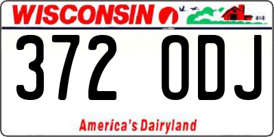 WI license plate 372ODJ
