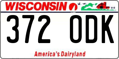 WI license plate 372ODK