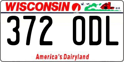 WI license plate 372ODL