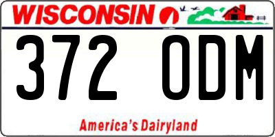 WI license plate 372ODM