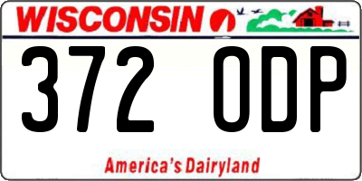 WI license plate 372ODP