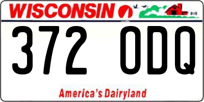 WI license plate 372ODQ
