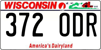 WI license plate 372ODR