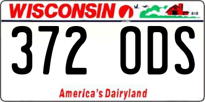 WI license plate 372ODS